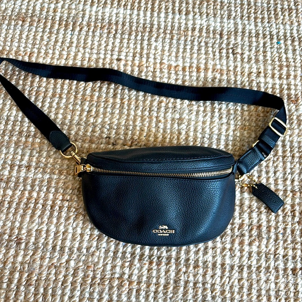 Leather coach cross body/fanny pack